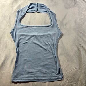 Baby Blue Soft & Comfy Cotton Halter Top | Size: X-Small